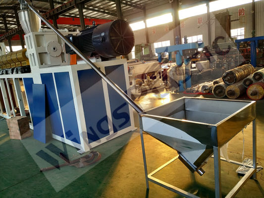 PVC dubbelkleurige spoel mat maken machine model nr. SJ100/30 10-19 mm dikte